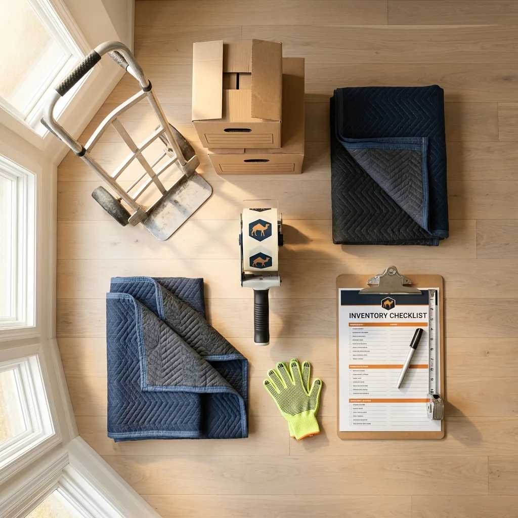 Professional moving supplies and packing materials layout for Chester residential relocations