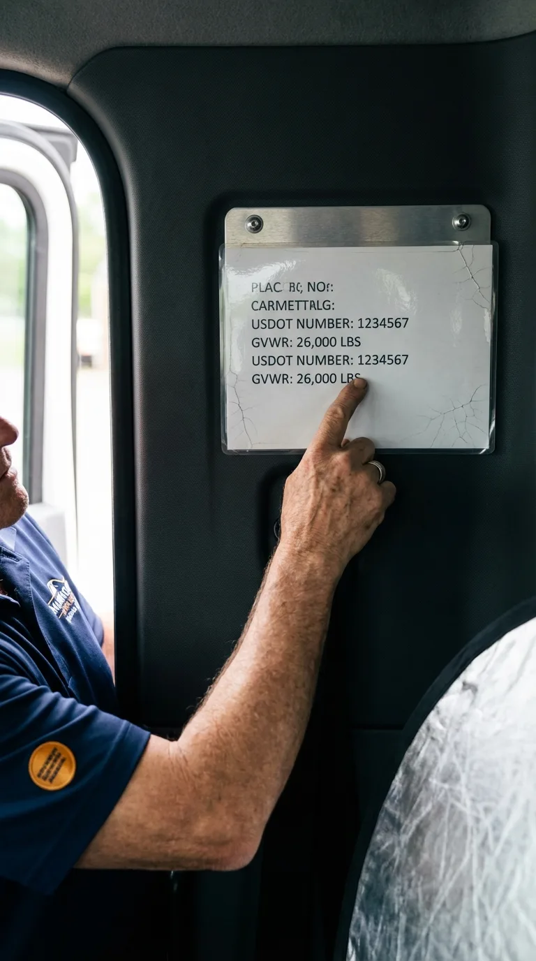 USDOT licensing placard verification in Chester